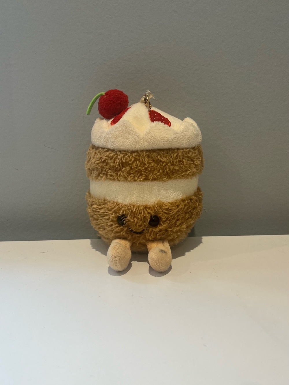 Coquette Ardene Jellycat Dupe Plush Dessert Keychain Charm with Cherry Accent